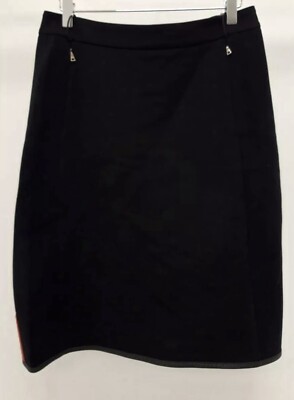 Midi-Bleistiftrock Damen Prada rot Logo schwarz Nylon & Polyester Größe 40 UK 12