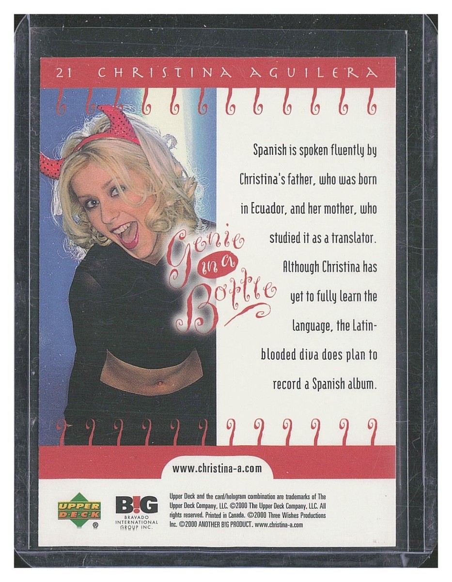 2000 Upper Deck Christina Aguilera #21 Spanish is spoken fluently