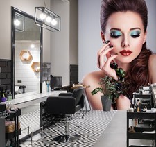 3D Beauty O193 Hair Cut Salon Barber Shop Wal...