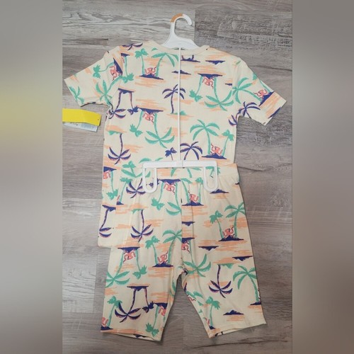 Size 14 Kids | Cat & Jack Matching Pajama Set - Island Palm Trees - Picture 4 of 5