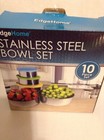 EdgeHome Stainless Steel Bowl Set 10 Pieces(5 Bowls/5 Lids) Storage Size