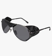 OSSAT Polarized sunglasses with side shields cowhide wind proof sunshade Black