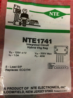 NTE 1741 INTEGRATED CIRCUIT HYBRID VLTG REG 125V 1A