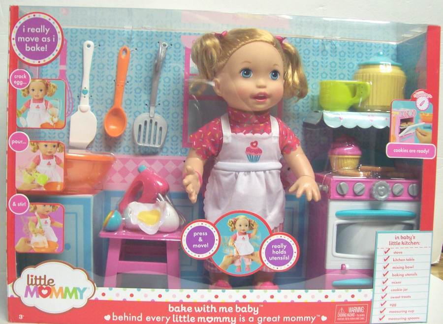 baby doll in kitchen