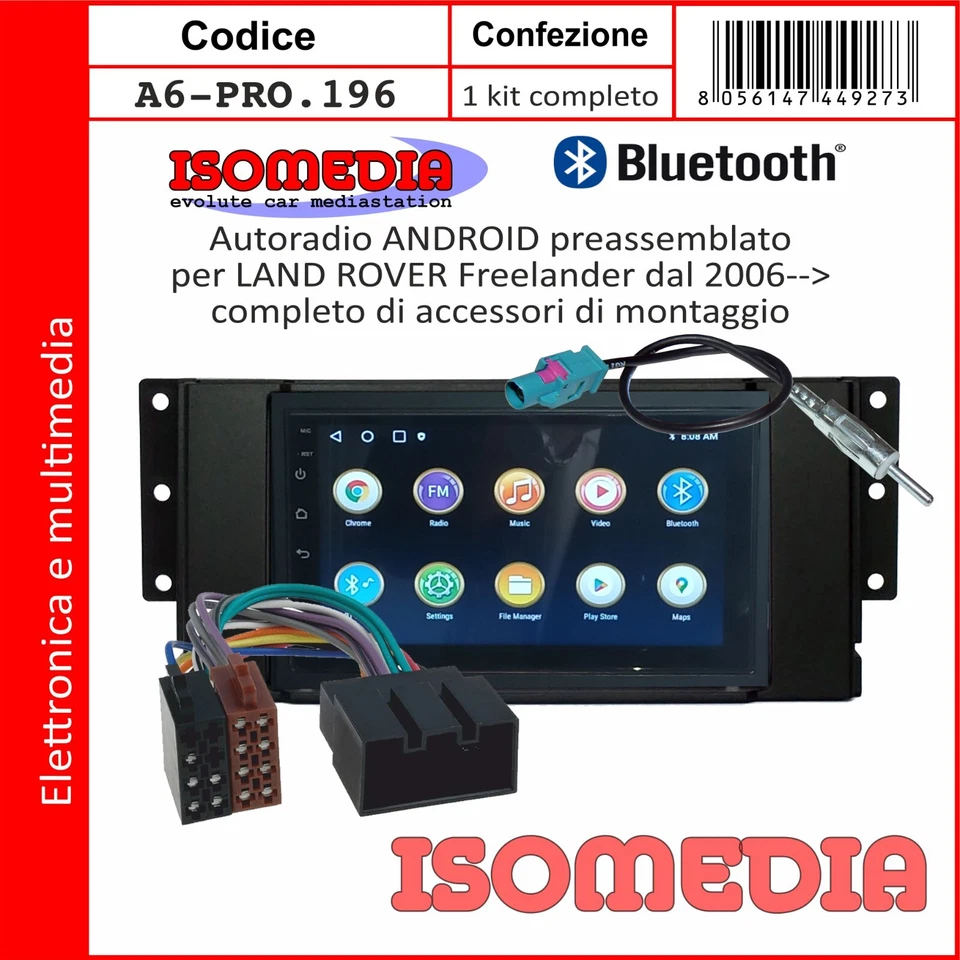 AUTORADIO ANDROID 7" PER LAND ROVER RANGE ROVER SPORT 2006 KIT 4 + 64GB - Immagine 3 di 4