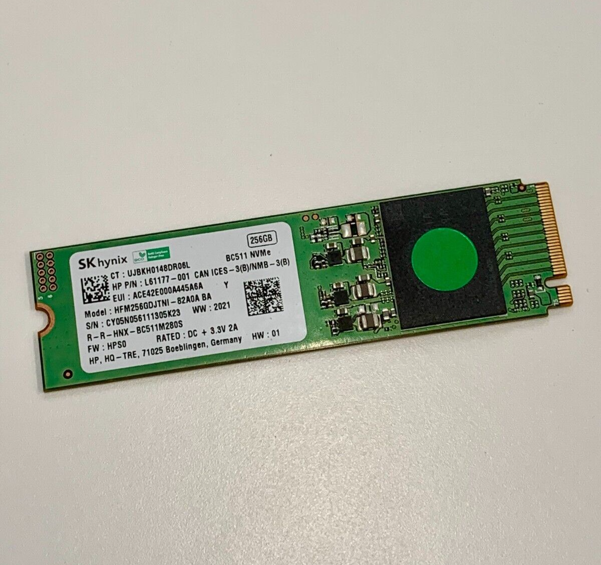 SK Hynix BC511 HFM256GDJTNI-83A0A, 256GB NVMe SSD, 2280, fully tested