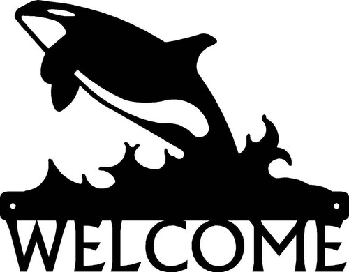 Orca Whale Breaching- Welcome Sign - Made in America - Outdoor Decor - Picture 3 of 4
