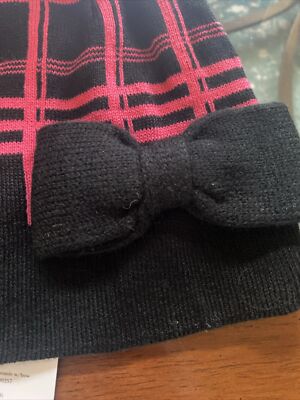 NWT Kate Spade New York Scuba Plaid Beanie Hat with Bow  display picture 3