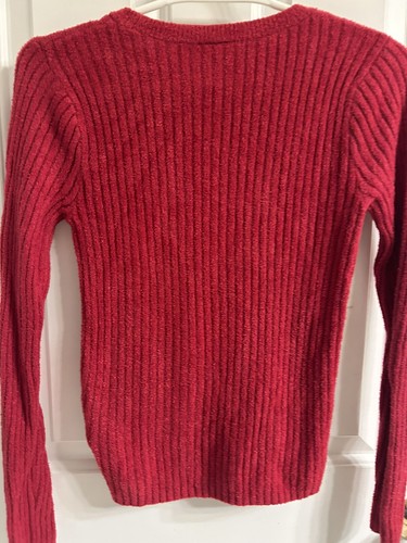 Girls Abercrombie Kids Red Ribbed Long Sleeve Sweater-Size 15/16 - Picture 8 of 10