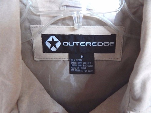 Outeredge Outer Edge Beige Snap-front Real Leather Fringed Size M Jacket EUC - Picture 2 of 3