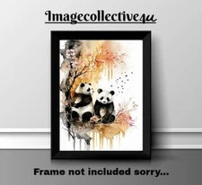 PANDA  ANIMALS A4 PRINT PICTURE POSTER  WALL  ART HOME DECOR UNFRAMED GIFT NEW