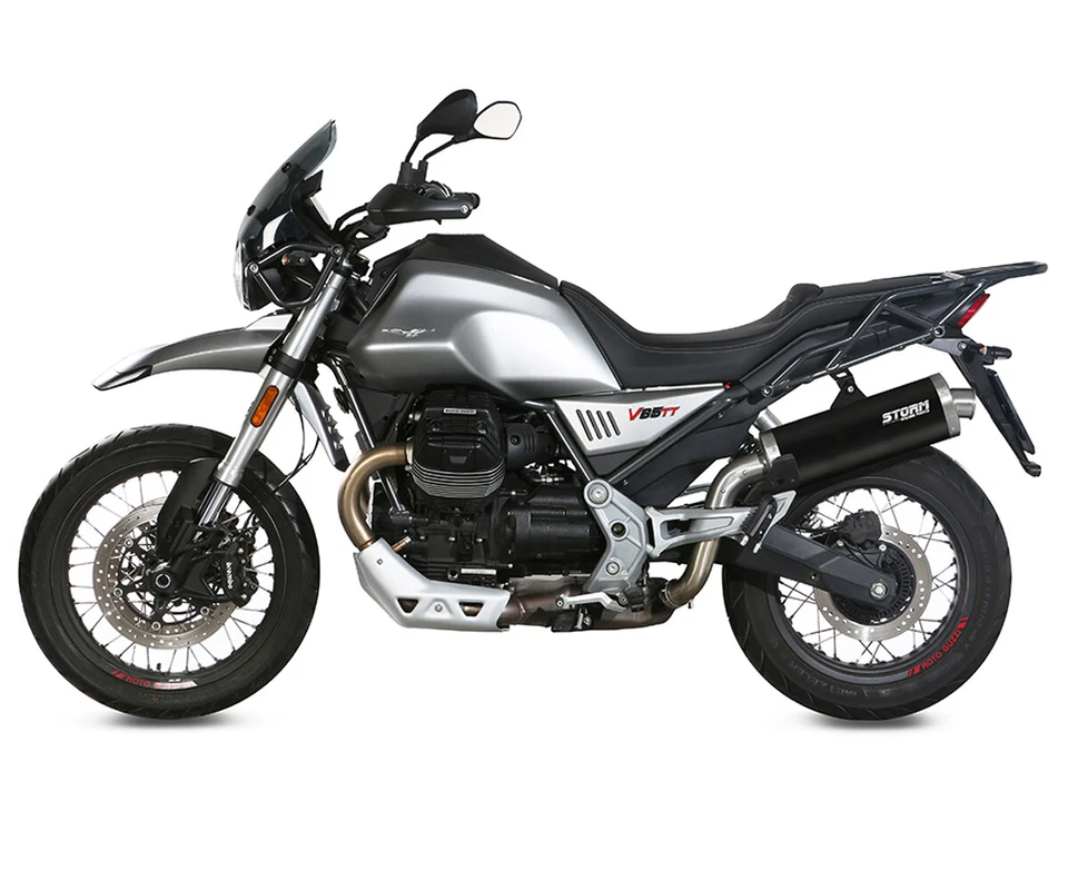 Tubo De Escape Storm by Mivv Oval Acero negro para Moto guzzi v85 tt 2019 > 2023 - Imagen 2 de 4