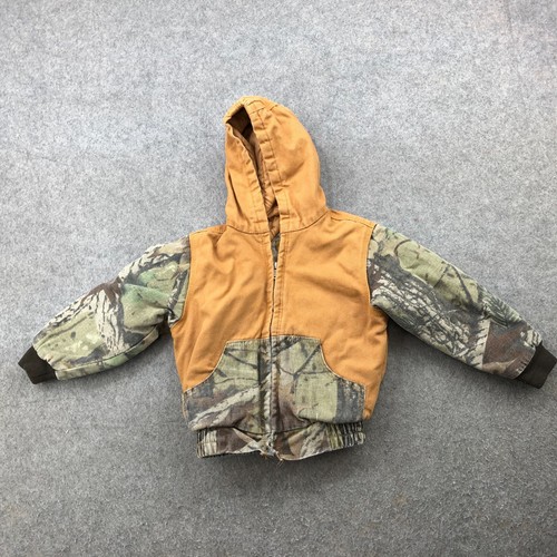 Outdoor Habitat Jacket Boys 2T Brown Green Camo Coat Hooded Canvas