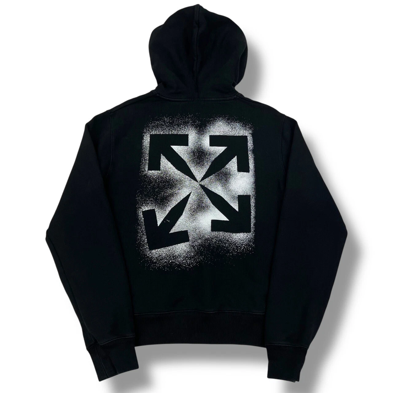 Felpa nera con cappuccio Off White Stencil Arrows