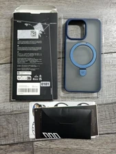 CASEKOO Magnetic Ring Stand Case for iPhone 15 Pro Max 6.7", Blue 