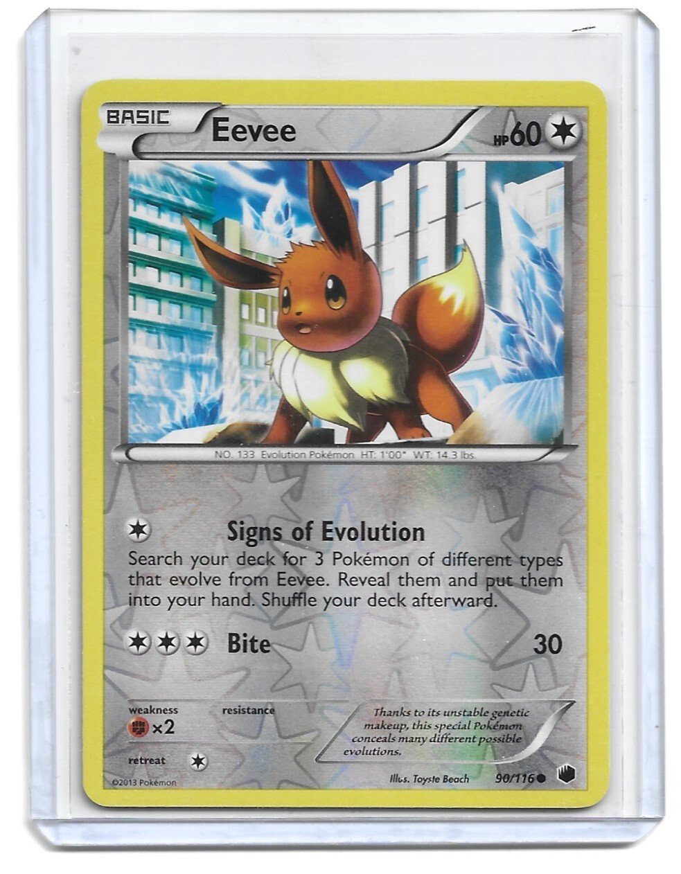 2013 Pokemon - Black & White: Plasma Freeze Eevee #90/116 Reverse Holo