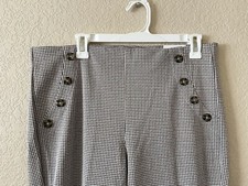 NWT Express Wide Leg High Rise Sailor Pants Sz L Plaid Check Vintage Style Retro