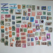 Vintage International Stamp Lot (E) -Romania, London, Germany -mix on/off paper