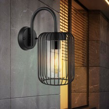 Fassadenleuchte Wandleuchte Außenlampe Edelstahl Gitter Gartenlampe E27 schwarz