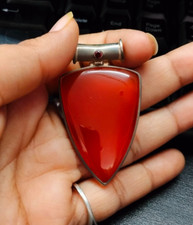 925 Sterling Silver Carnelian Gemstone ARROWHEAD Pendant Garnet Handmade Jewelry