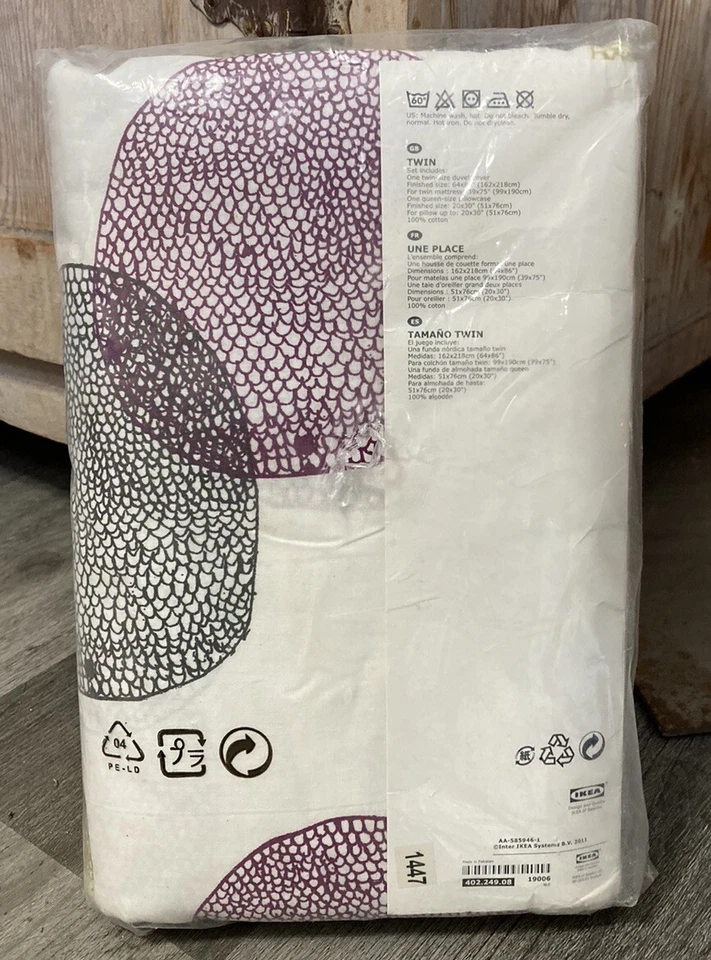 Funda nórdica doble IKEA Malin Rund y funda de almohada tamaño queen círculos de algodón NUEVO EN PAQUETE NUEVO Foto 2 de 4