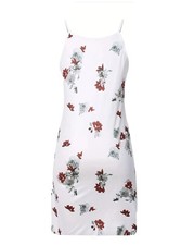 Womens Sleeveless Dress Large White Floral Polyester 