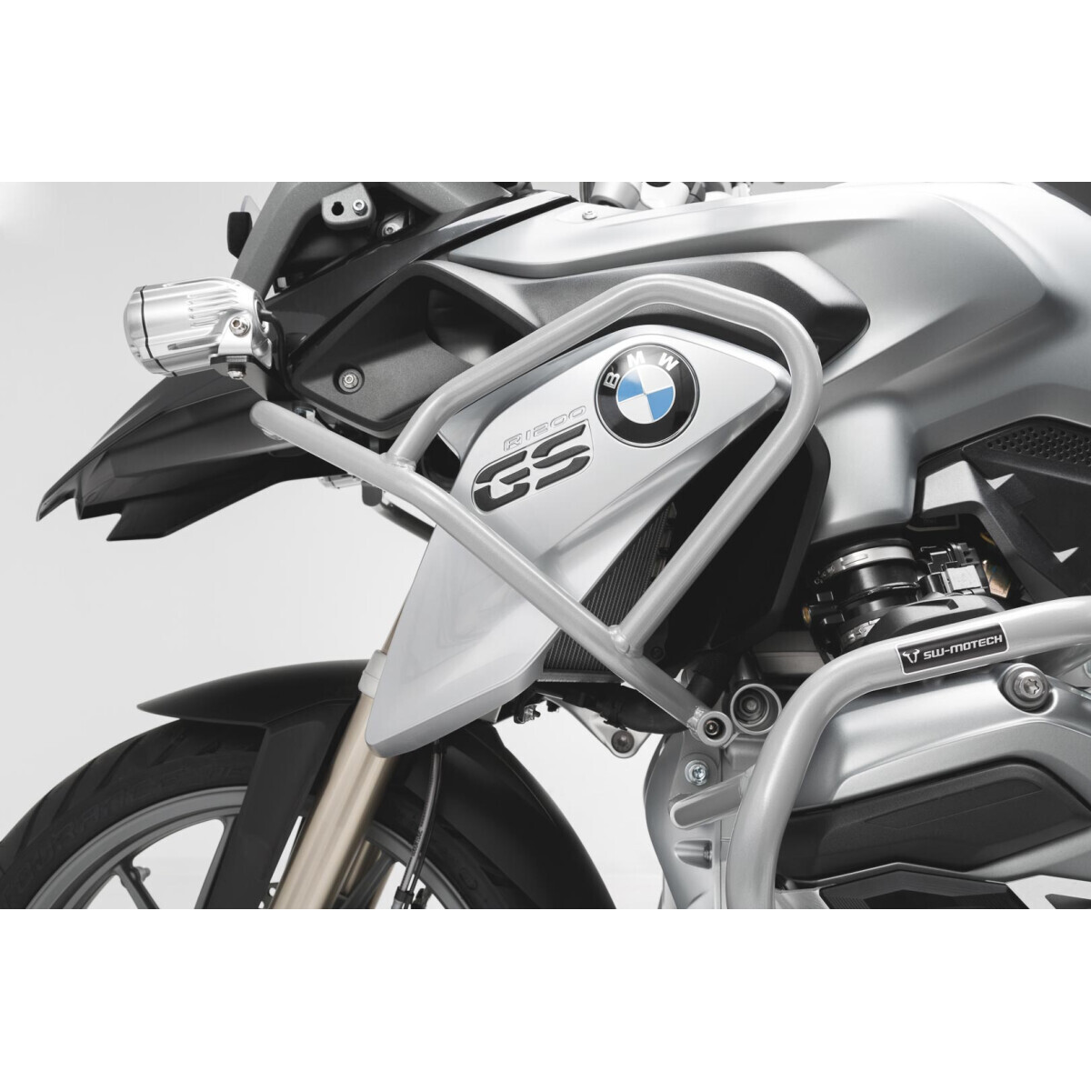 Crashbar haut BMW R 1200 GS évite la casse du carénage argent