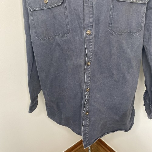 Arborwear Herren Baumwolle Köper Knopfleiste Shirt grau Langarm XL Taschen - Bild 4 von 10