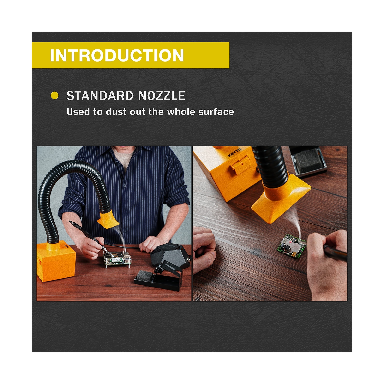 KOTTO Strong Suction Hose Fume Smoke Absorber for Soldering, Electric