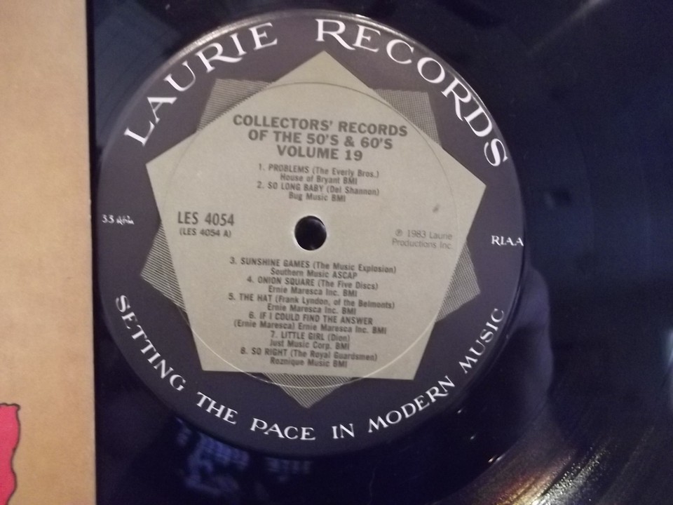COLLECTOR'S RECORDS OF THE 50'S & 60"S VOL. 19 ON LAURIE RECORDS DEL