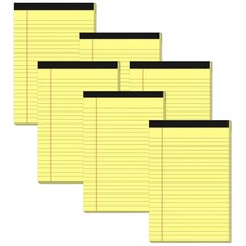 Yellow Note Pads 5x8 Small Legal Pads College Ruled Notepad for Office 6 Pack