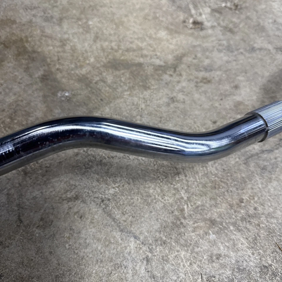Manillar cromado vintage, 640 mm de ancho, 22,2 / 25,4 mm abrazadera cuña acero años 80 elevación Foto 3 de 4