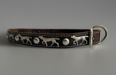 VINTAGE REAL LEATHER 32 LONG DOG COLLAR FoR VERY BIG DOG