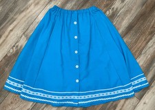 VTG Carefree Fashions Scottsdale Arizona Blue Lace Prarie Skirt Stretch Waist