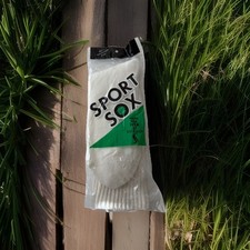 VTG MENS White Crew Socks 70s NOS Striped Sport Sox USA 10-13 Acrylic 80's Soft