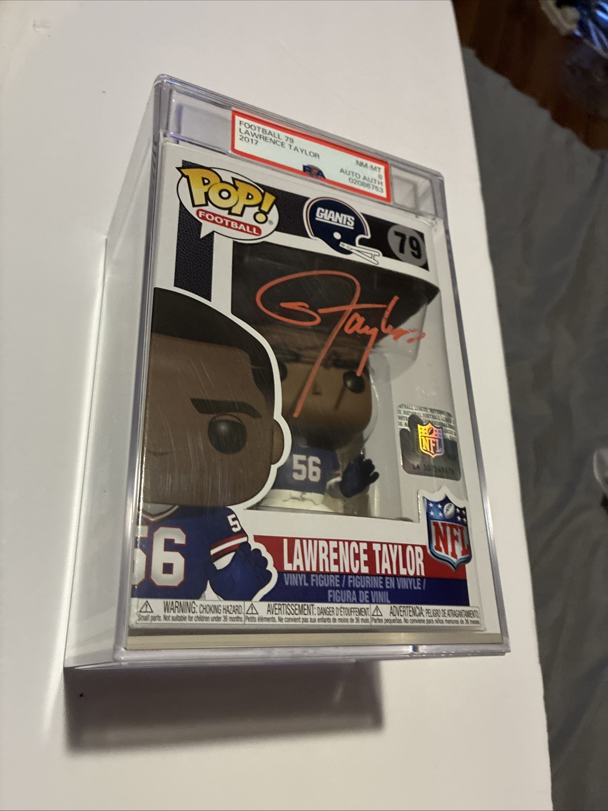 Lawrence Taylor - NY Giants - Autographed Funko POP 79 PSA/DNA Encapsulated Blue