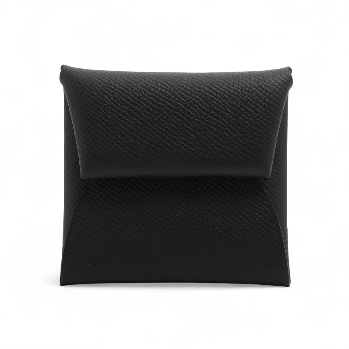 Hermès Bastia Verso Veau Epsom Coin Purse Black Silver Metal Fittings B: 2023
