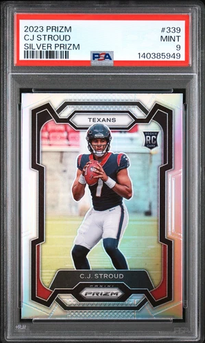 C.J. CJ STROUD 2023 PRIZM SILVER ROOKIE RC #339 PSA 9 MINT! TEXANS OSU 140385949