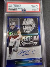 2022 Panini Absolute Spectrum Signatures Blue Auto Maxx Crosby /25 PSA 10 POP 1!