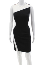 Stella McCartney Women Bodycon Sheath Dress Black Sleeveless Crew Neck Size S