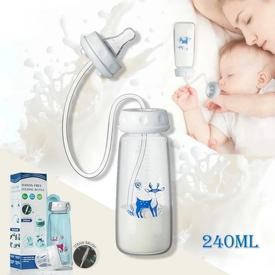 8oz Anti-Colic Baby Bottle with Straw Breastfeeding Newborn Feeding Bottle USA