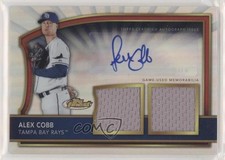 2011 Topps Finest Refractor Rookie Dual Relics 243/499 Alex Cobb #100 Auto b2g