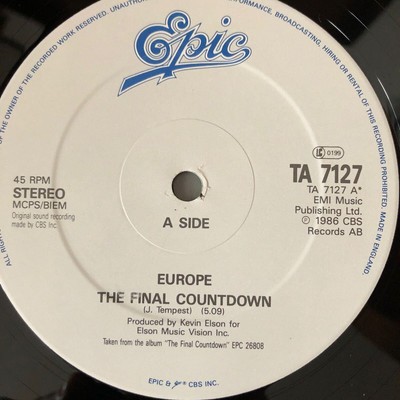 ヨーロッパ　 The Final Countdown　オランダ盤 12” 12 Europe The final countdown | eBay