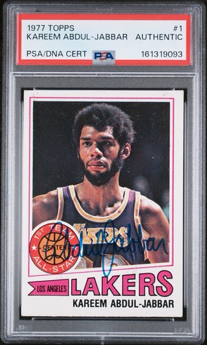 Kareem Abdul-Jabbar Signed 1977-78 Topps Lakers Basketball Card (PSA & PSA/DNA)
