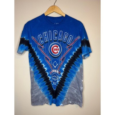 Liquid Blue Chicago Cubs MLB Tie Dye Graphic T-Shirt Mens Medium Double Sided