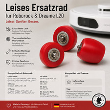 Ersatzrad für Roborock Saugroboter und Dreame L20 – extra leise Silikonrolle