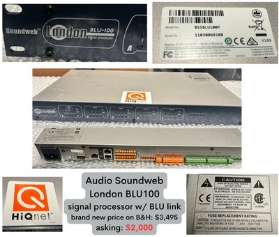BSS BLU100 1RU Rack Mount 12x8 Signal Processor with BLU Link