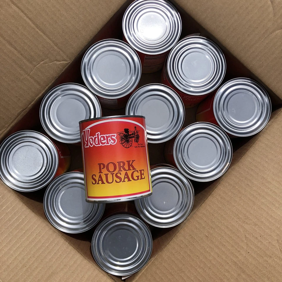Estuche de carne de salchicha de cerdo enlatado Yoder's - 12 latas Foto 2 de 4