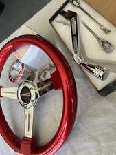 Candy Red Chrome Gmc Steering Wheel Billet Hub Adapter Gear Shifter