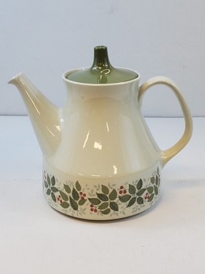 Figgjo Flint F/F Flameware Brazil Teapot Hand Painted Silkscreen Norway 1970s